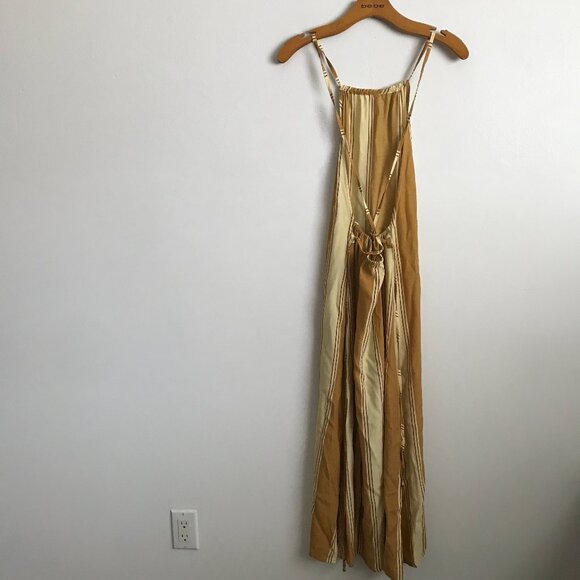 Faithfull The Brand Tuscany Dress Yellow Stripe Midi Womens 2 - Picture 4 of 11